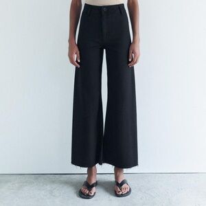 Zara The Marine Straight Jeans Black Size 8